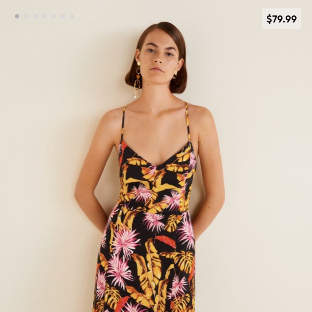 MANGO Floral Dress Size L